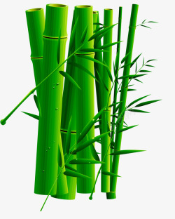 绿色中国风竹子装饰图案素材