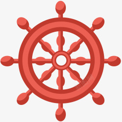 红色海运船红色船舵卡通插画矢量图高清图片