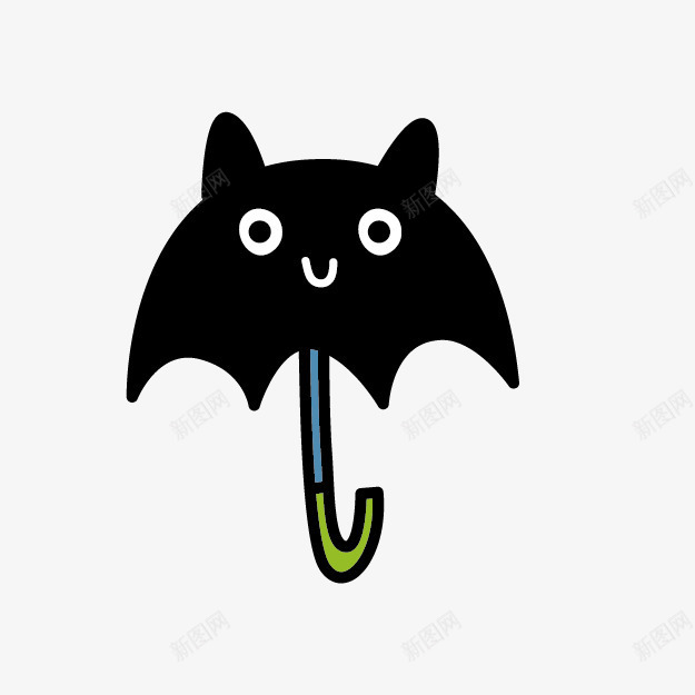 可爱小猫雨伞png免抠素材_新图网 https://ixintu.com 伞 卡通 卡通雨伞 小猫图案雨伞 黑色雨伞