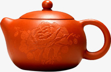 雕花茶壶红色雕花茶壶七夕情人节高清图片