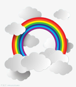 灰色的云大大彩虹高清图片