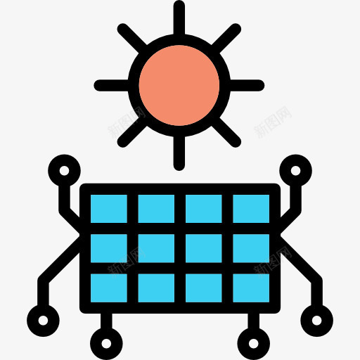 太阳能电池板图标png_新图网 https://ixintu.com 太阳能板 家庭自动化 技术 智能家居 生态 电池 科技 阳光