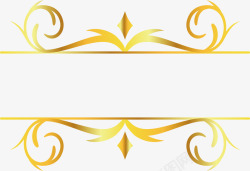 金色花纹装饰标题框素材