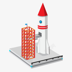 高科技火箭火箭发射基地矢量图高清图片