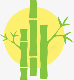 竹节卡通绿色素材