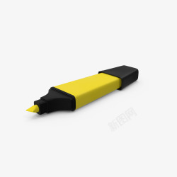 记笔记专用黄色的荧光笔图标高清图片