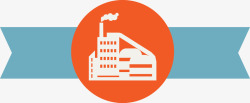 工业建筑扁平化工业建筑图标高清图片