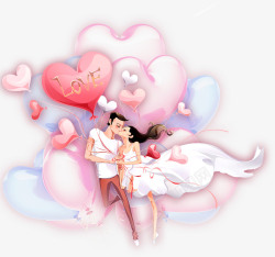 茶叶广告图素材下载卡通情人节广告情侣接吻浪漫高清图片