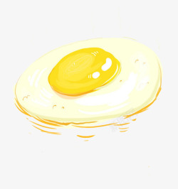 水彩煎蛋卡通手绘煎蛋高清图片