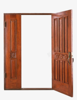 钢木室内门打开的欧式木门高清图片