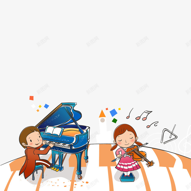 卡通儿童png免抠素材_新图网 https://ixintu.com 儿童节插画 卡通儿童 学生 小孩子 小朋友音乐 音乐器具