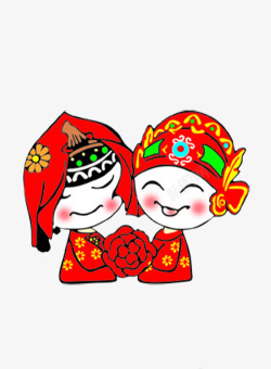 笑脸偷笑新婚夫妇高清图片