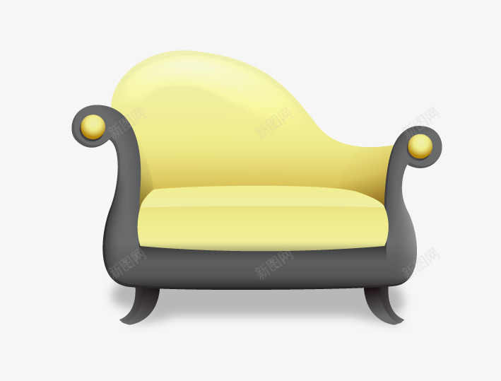 黄色座椅图标psd_新图网 https://ixintu.com 创意图标 图案 家居 座椅 扁平化图标 椅子 立体化图标 网页素材