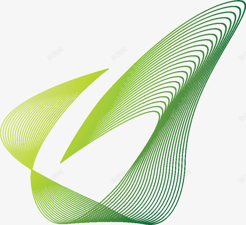绿色渐变科幻线条图标png_新图网 https://ixintu.com 3D Logo 图表 时尚 电子 科技