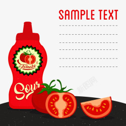 红色番茄番茄酱矢量图素材