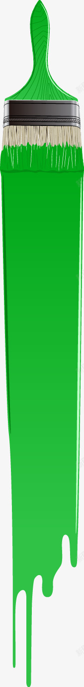 绿色油漆刷子矢量图素材