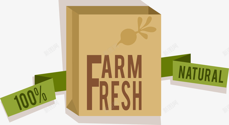农产品购物袋png免抠素材_新图网 https://ixintu.com 复古标签 新鲜 纯天然 纸袋 绿色蔬菜 购物袋
