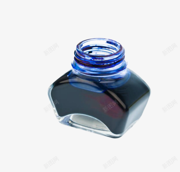 蓝色墨水png免抠素材_新图网 https://ixintu.com 书写工具 墨水 瓶子 蓝色