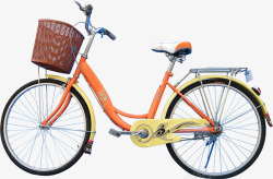 橙色自行单橙色自行车七夕情人节高清图片