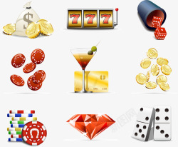 彩色筹码娱乐赌博图标高清图片