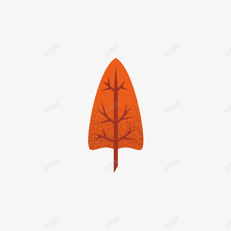 橙色圆角树叶png免抠素材_新图网 https://ixintu.com 圆角 橙色 橙色树叶 矢量树叶 秋季
