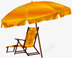 黄色沙滩遮阳伞素材