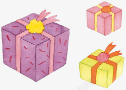 手绘节日礼物礼品盒插画高清图片