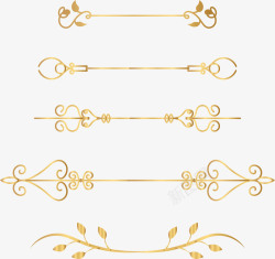 花卉分割线金色金色欧式花藤分隔栏矢量图高清图片