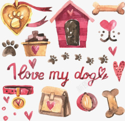 狗狗食品手绘插画宠物用品高清图片