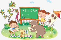 儿童数学书插图小熊学数学高清图片
