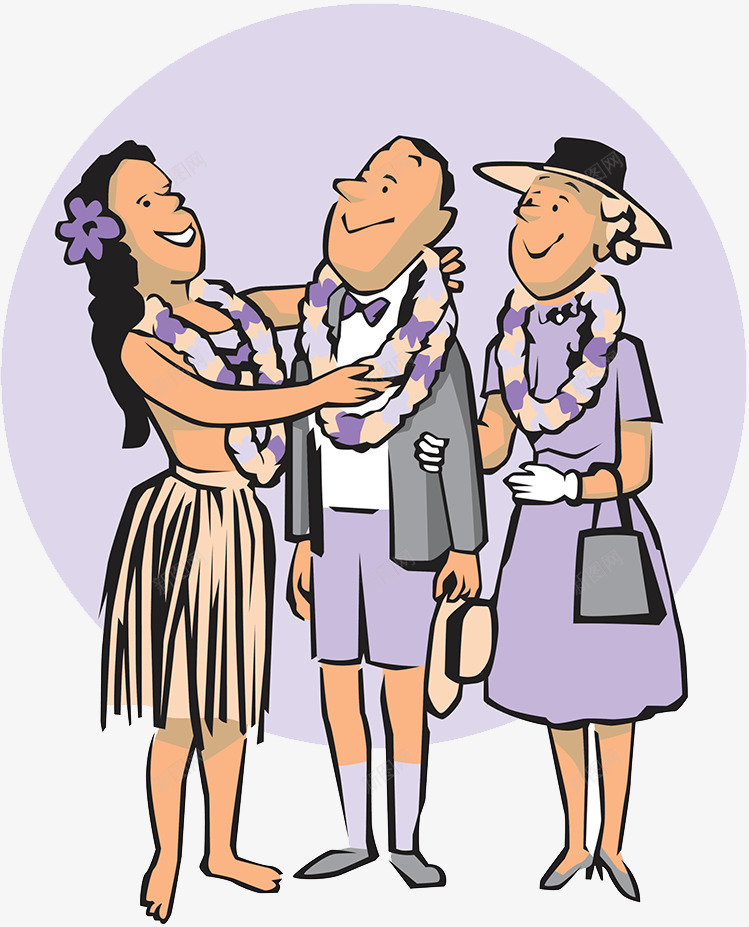传统欢迎习俗png免抠素材_新图网 https://ixintu.com 夏威夷 度假胜地 来宾 欢迎 草裙