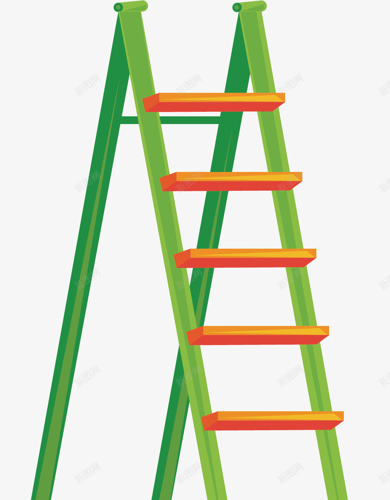 绿色的竹梯矢量图ai免抠素材_新图网 https://ixintu.com 梯子 植物 物品 竹子 绿色 阶梯 高升 矢量图