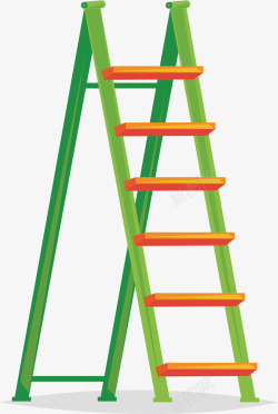 绿色阶梯绿色的竹梯矢量图高清图片