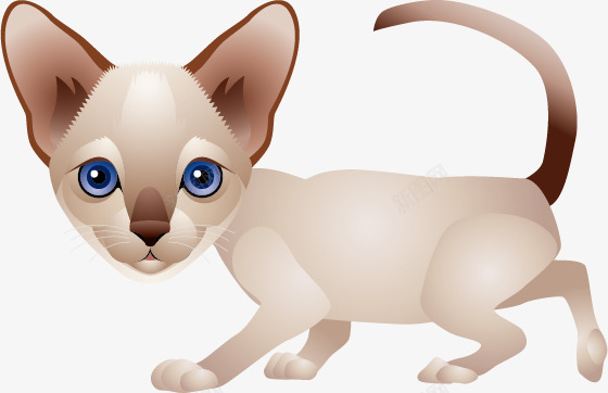 灰色小猫咪png免抠素材_新图网 https://ixintu.com 可爱 小猫咪 手绘 灰色 蓝色眼睛