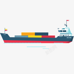 装货物集装箱的船插画矢量图素材