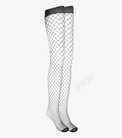 连体裤插画黑白广告手绘风大腿袜渔网袜高清图片