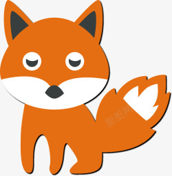 创意森林里的小狐狸图矢量图素材