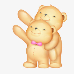 可爱情侣抱熊矢量图素材