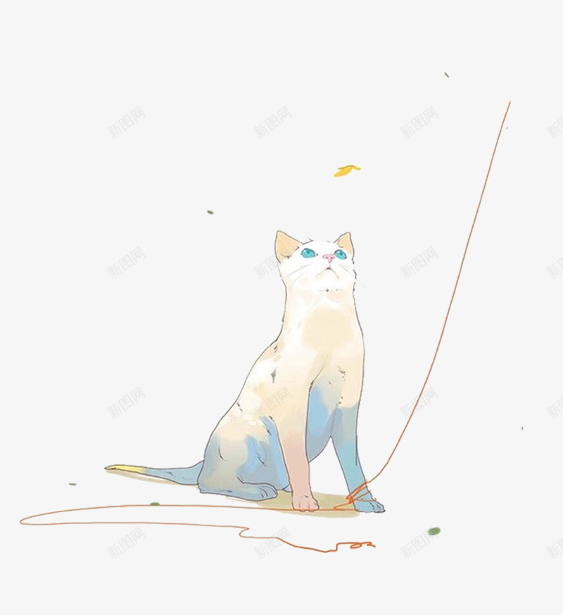 手绘小猫咪png免抠素材_新图网 https://ixintu.com 动物 宠物 猫咪 细线 装饰