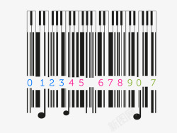 钢琴创意商场电商商品条形码矢量图素材