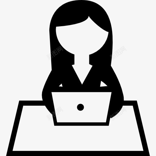 女孩在电脑上工作的图标png_新图网 https://ixintu.com 写作 女孩 学习 教育 电脑 研究 笔记本电脑 阅读