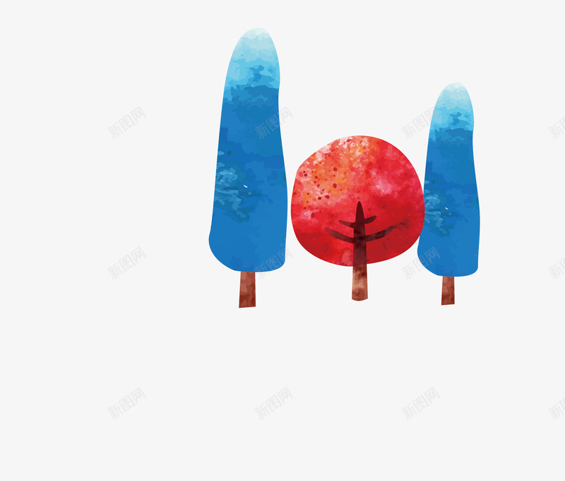 蓝红蓝色png免抠素材_新图网 https://ixintu.com 创意树木 卡通木桩 木头 木桩 木桩素材 树木 树木素材 森林木桩 矢量木桩 矢量树木