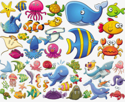 卡通海蟹可爱的海洋动物高清图片
