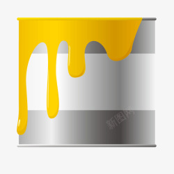 黄色油漆桶装颜料矢量图素材