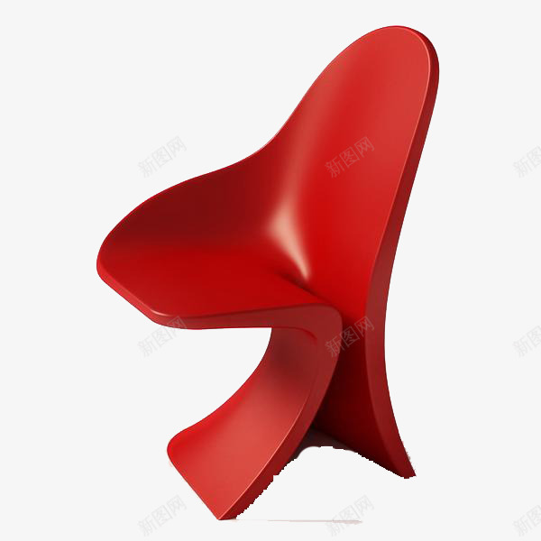 红色简约椅子psd免抠素材_新图网 https://ixintu.com 椅子 简约 红色 装饰