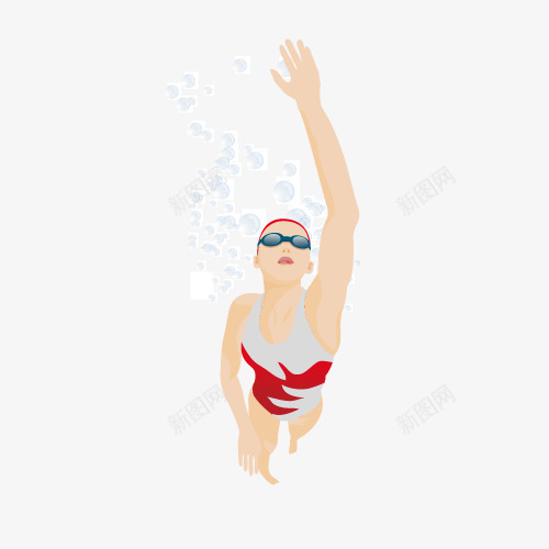女士冬泳png免抠素材_新图网 https://ixintu.com 冬泳 女士 游泳 潜水 红色
