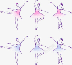 彩色裙手绘彩色芭蕾舞者高清图片