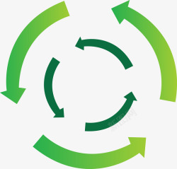 绿叶循环循环使用箭头图标高清图片