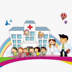 妇产科保健妇幼保健儿科医院卡通插画图标高清图片