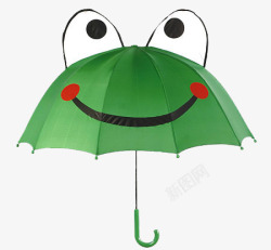 可爱儿童青蛙雨伞素材